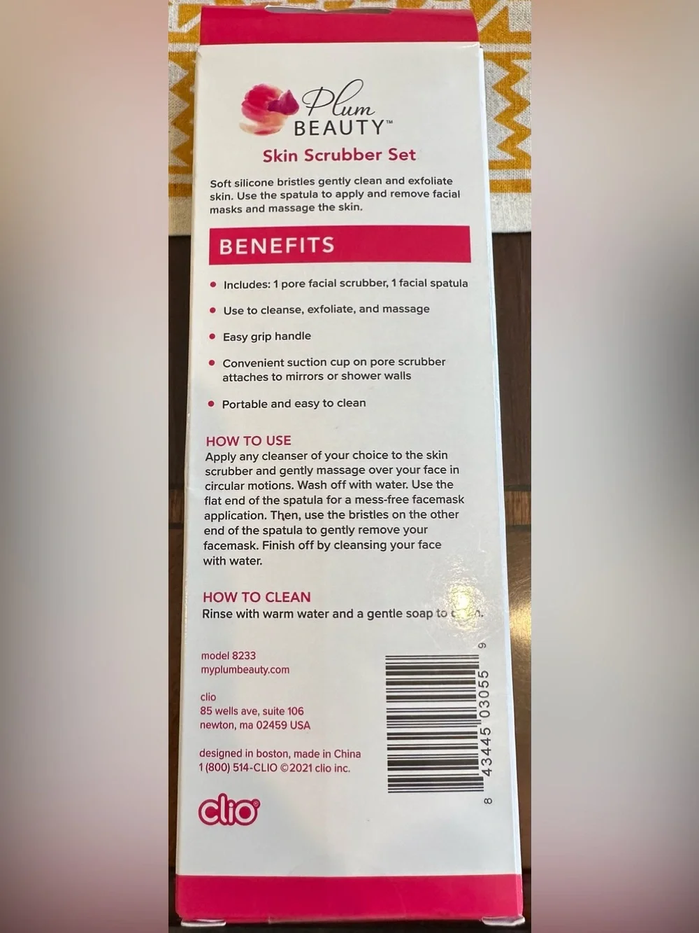 Plum Beauty Skin Scrubber Set w/Pore Facial Scrubber & Facial Spatula NEW in Box